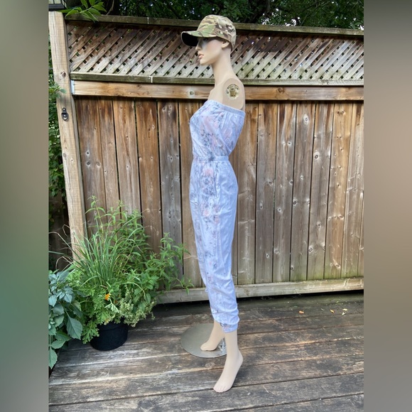 Hand Dyed Splatter Effect Tube Top Jumpsuit - Picture 3 of 14